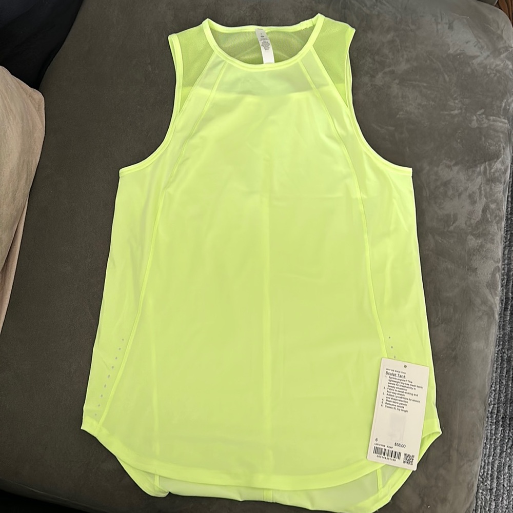 Lululemon Athletica Neon Yellow Tank Top